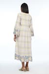 Shop_Payal Pratap_Ivory Handloom Cotton Embroidery Round Neck Oxyodon Check Dress _at_Aza_Fashions