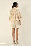 Shop_Payal Pratap_Ivory Handloom Cotton, Linen Embroidery Round Neck Moschata Raglan Sleeve Jacket _at_Aza_Fashions