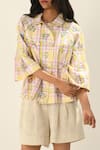 Buy_Payal Pratap_Ivory Handloom Cotton, Linen Embroidery Round Neck Moschata Raglan Sleeve Jacket _Online_at_Aza_Fashions