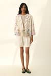 Buy_Payal Pratap_Ivory Viscose, Linen Embroidery Collared Jacket _Online_at_Aza_Fashions
