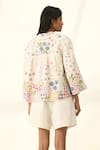 Shop_Payal Pratap_Ivory Viscose, Linen Embroidery Collared Jacket _at_Aza_Fashions
