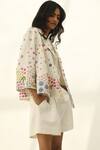 Shop_Payal Pratap_Ivory Viscose, Linen Embroidery Collared Jacket _Online_at_Aza_Fashions