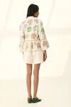 Shop_Payal Pratap_Ivory Cotton, Linen Embroidery Open Neck Floral Peplum Jacket _at_Aza_Fashions