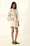 Buy_Payal Pratap_Ivory Cotton, Linen Embroidery Open Neck Floral Peplum Jacket _Online_at_Aza_Fashions