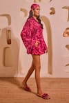 Buy_Nitara Dhanraj Label_Pink Crepe Collared Designer Shirt And Shorts Set _Online_at_Aza_Fashions