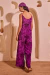 Shop_Nitara Dhanraj Label_Purple Crepe Round Neck Iris Designer Kurta And Pant Set _at_Aza_Fashions