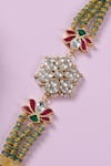 Shlok Jewels_Multi Color Diamonds, Gemstones Jadau Kundan Rakhi With _Online_at_Aza_Fashions