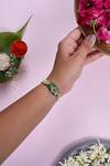 Shop_Shlok Jewels_Multi Color Gemstones Jadau Kundan Rakhi With _at_Aza_Fashions