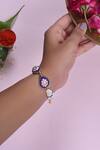 Shop_Shlok Jewels_Multi Color Jadau Kundan Rakhi With Gemstones _at_Aza_Fashions
