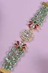 Shlok Jewels_Multi Color Jadau Kundan Coloured Rakhi _Online_at_Aza_Fashions