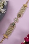 Shlok Jewels_Multi Color Crystals, Gemstones Handcrafted Jadau Kundan Rakhi _Online_at_Aza_Fashions