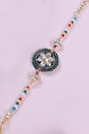 Shlok Jewels_Multi Color Gemstones Jadau Kundan Rakhi With Semi-precious _Online_at_Aza_Fashions