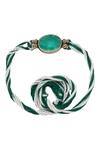Shop Sangeeta Boochra Silver Gemstones Emerald Grace Rakhi Online at Aza Fashions Shop_Sangeeta Boochra_Silver Gemstones Emerald Grace Rakhi _Online_at_Aza_Fashions