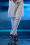 Buy_Mandira Wirk - Indian_Ivory Chanderi, Linen Designer Kurta Set _Online_at_Aza_Fashions