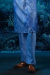 Buy_Mandira Wirk - Indian_Blue Chanderi Designer Kurta Pant Set _Online_at_Aza_Fashions