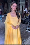 Buy_Label Aishwaryrika_Yellow Georgette Embroidery Square Neck Floral Chikankari Anarkali Pant Set _at_Aza_Fashions