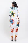 Shop_Pop Sugar_Multi Color Cotton Split V-neck Hand Printed Floral Kurta And Pant Set _at_Aza_Fashions