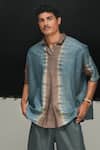 Buy_Urvashi Kaur_Blue Silk, Tussar Designer Tie Dye T-shirt _Online_at_Aza_Fashions
