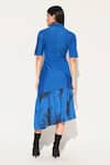 Shop_Linetribe__Blue High Neck Clover Dress _at_Aza_Fashions