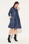 Shop_Linetribe__Blue Denim Embroidery Collared Lumira Dress _Online_at_Aza_Fashions