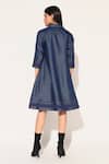 Linetribe__Blue Denim Embroidery Collared Lumira Dress _Online_at_Aza_Fashions