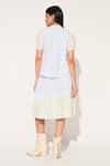 Linetribe__White Cotton Round Neck Striped Shirt And Skirt Set _Online_at_Aza_Fashions