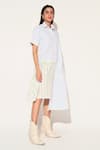 Buy_Linetribe__White Cotton Collared Striped Elara Dress 