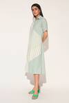 Buy_Linetribe__Green Cotton Collared Auriel Striped Dress _Online_at_Aza_Fashions