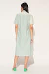 Linetribe__Green Cotton Collared Auriel Striped Dress _Online_at_Aza_Fashions
