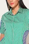 Buy_Linetribe__Green Cotton Collared Striped Astralia Dress 