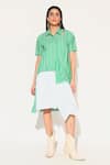 Buy_Linetribe__Green Cotton Collared Zora Striped Dress _at_Aza_Fashions