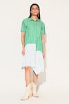 Buy_Linetribe__Green Cotton Collared Zora Striped Dress _Online_at_Aza_Fashions