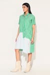 Shop_Linetribe__Green Cotton Collared Zora Striped Dress _Online_at_Aza_Fashions