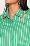 Shop_Linetribe__Green Cotton Collared Zora Striped Dress 