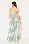 Linetribe__Green Cotton, Linen Square Neck Striped Top And Pants Set _Online_at_Aza_Fashions