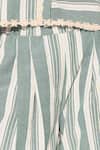 Linetribe__Green Cotton, Linen Round Neck Striped Beige Shirt And Pants Set _Online