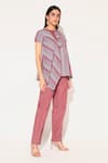 Buy_Linetribe__Maroon Cotton Round Neck Striped Callisto Set _Online_at_Aza_Fashions