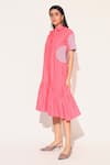 Shop_Linetribe__Red Cotton Collared Striped Astralia Dress _Online_at_Aza_Fashions
