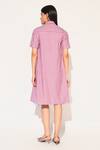 Shop_Linetribe__Red Cotton Collared Zora Striped Dress _at_Aza_Fashions