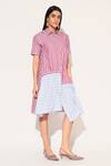Buy_Linetribe__Red Cotton Collared Zora Striped Dress _Online_at_Aza_Fashions