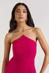 Ewoke_Pink Georgette Embroidery Halter Neck Designer Isla Dress _Online_at_Aza_Fashions