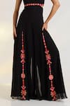 Ewoke_Black Georgette Embroidery Square Neck Rumi Designer Hand Jumpsuit _Online_at_Aza_Fashions