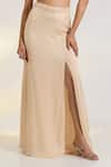 Ewoke_Pink Organza, Georgette, Satin Embroidery Scoop Neck, Open Designer Elara Set _Online_at_Aza_Fashions