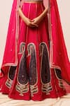 Kalakari By Akanksha_Magenta Embroidery Round Neck Pink Lehenga Set _at_Aza_Fashions
