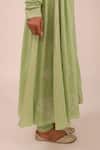 Shop_Kalakari By Akanksha_Olive Green Cotton, Kota Doria Embroidery Round Neck Designer Kurta Set _Online_at_Aza_Fashions