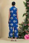Shop_Origani_Blue Linen Embroidery Thread Pant _at_Aza_Fashions