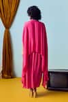 Shop_Prahnaaya_Pink Crepe, Silk Beads, Pearls, Sequins Round Neck Maia Anti-fit Tunic Set _at_Aza_Fashions