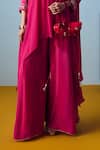 Shop_Prahnaaya_Pink Crepe, Silk Embroidery, Beads, Sequins Maia Anti-fit Tunic Palazzo Set _Online_at_Aza_Fashions