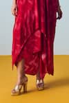Buy_Prahnaaya_Red Crepe, Silk Embroidery, Beads, Sequins Raso Hand-embroidered Kaftan Set _Online_at_Aza_Fashions