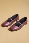 Shop_Tiesta_Maroon Custom Ballerinas _at_Aza_Fashions